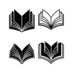 Silhouette of an open book icon