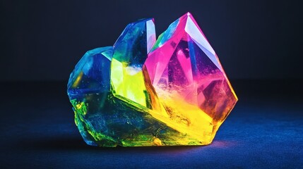 One synthetic gem in bold neon colors, ideal for fashion or modern jewelry visuals.
