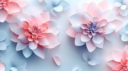 Pastel paper flowers background.