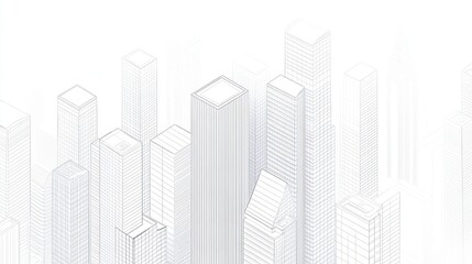 Fototapeta premium Isometric city skyline architectural design