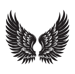 Fototapeta premium Wings icons silhouette vector for your design on white background