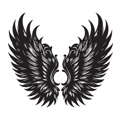 Wings icons silhouette vector for your design on white background