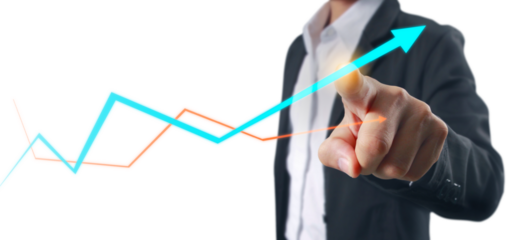 Business growth strategies office environment visual data presentation professional setting positive trend analysis