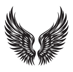 Wings icons silhouette vector for your design on white background