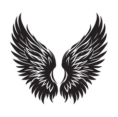 Fototapeta premium Wings icons silhouette vector for your design on white background