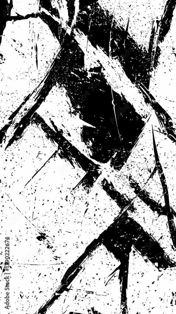 Poster dynamic black and white grunge texture with minimalist abstract scratch patterns