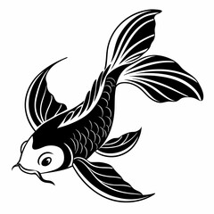 Goldfish vector silhouette black design white background