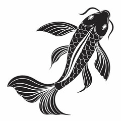 Goldfish vector silhouette black design white background