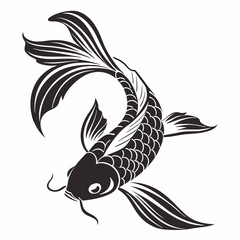 Goldfish vector silhouette black design white background