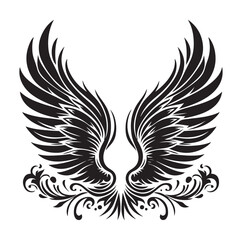 Wings icons silhouette vector for your design on white background