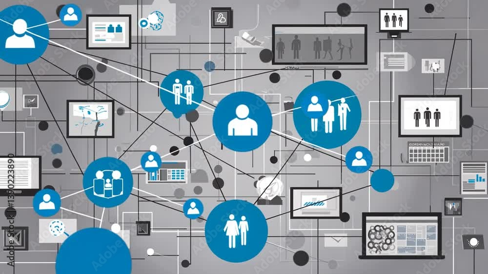 Poster connecting professionals in the online telework management network generative ai