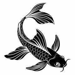 Goldfish vector silhouette black design white background