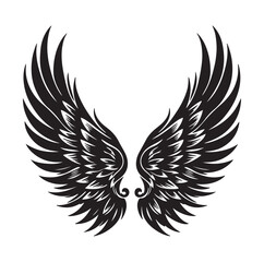 Fototapeta premium Wings icons silhouette vector for your design on white background