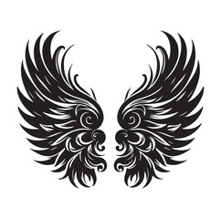 Wings icons silhouette vector for your design on white background