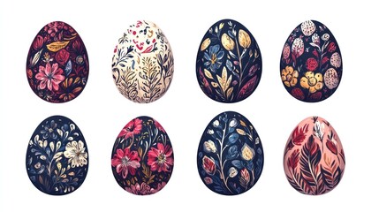 Fototapeta premium Floral Easter Eggs