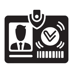 Minimal Vip profile verification ID card icon outlined vector collection.
