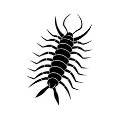 Centipede vector silhouette illustration 