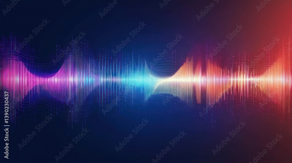 Poster vibrant equalizer visuals and waveform patterns for auditory experience