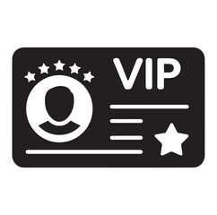 Minimal Vip profile verification ID card icon outlined vector collection.