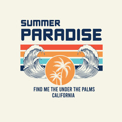 Summer Paradise California vector graphic design