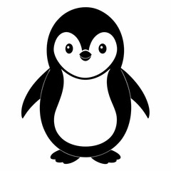 Fototapeta premium silhouette of a cute penguin