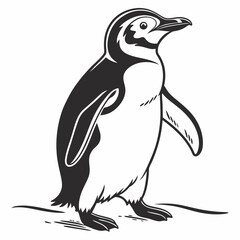 silhouette of a cute penguin