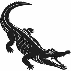 silhouette of an alligator
