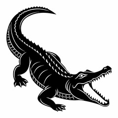 Fototapeta premium silhouette of an alligator