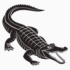 silhouette of an alligator