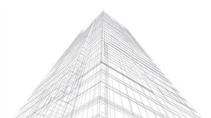 Architectural Sketch of Modern Skyscraper