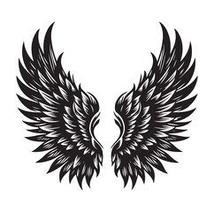 Wings icons silhouette vector for your design on white background