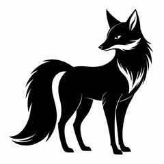 silhouette of a sleek fox