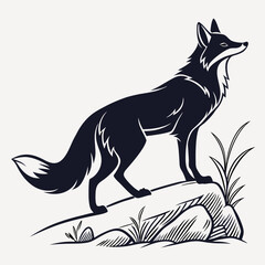 silhouette of a sleek fox