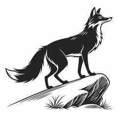 silhouette of a sleek fox