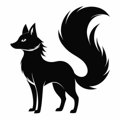 silhouette of a sleek fox
