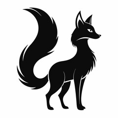 silhouette of a sleek fox