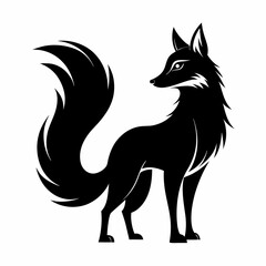 silhouette of a sleek fox
