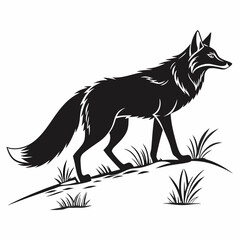 silhouette of a sleek fox