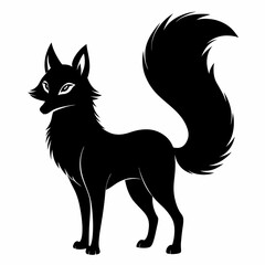 silhouette of a sleek fox