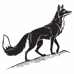 silhouette of a sleek fox