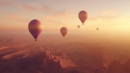 Fototapeta premium Hot Air Balloons Over Cappadocia Sunrise
