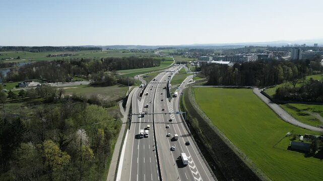 Autobah A1 richtung St. Gallen, Abfahrt Z&uuml;rich Affoltern Regensdorf - Nach dem Gubrist Tunnel