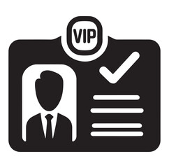Minimal Vip profile verification ID card icon outlined vector collection.