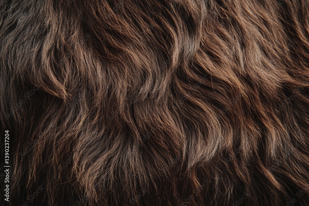 Poster close-up view of brown fur creating a wavy pattern, ideal for backgrounds and textures