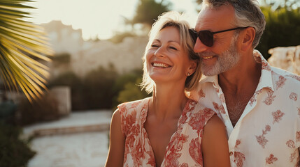 mature couple romantic holiday