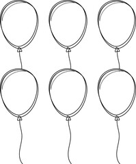 Balloon in flat style. Bunch of balloons for birthday or party, celebrate and carnival. Flying ballon with rope isolated on white background. © Volodymyr2