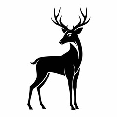 Fototapeta premium Noble Deer Silhouette Vector Art