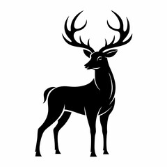 Noble Deer Silhouette Vector Art