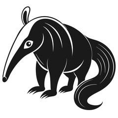 Isolated Vector Illustration Of A Black And White Anteater Perfect For Wildlife Designs