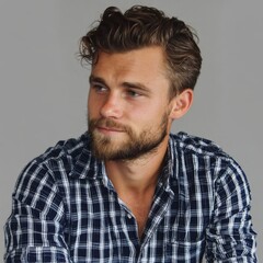 Obraz premium User experience content designer engaged in thoughtful discussion during a work session at a modern office